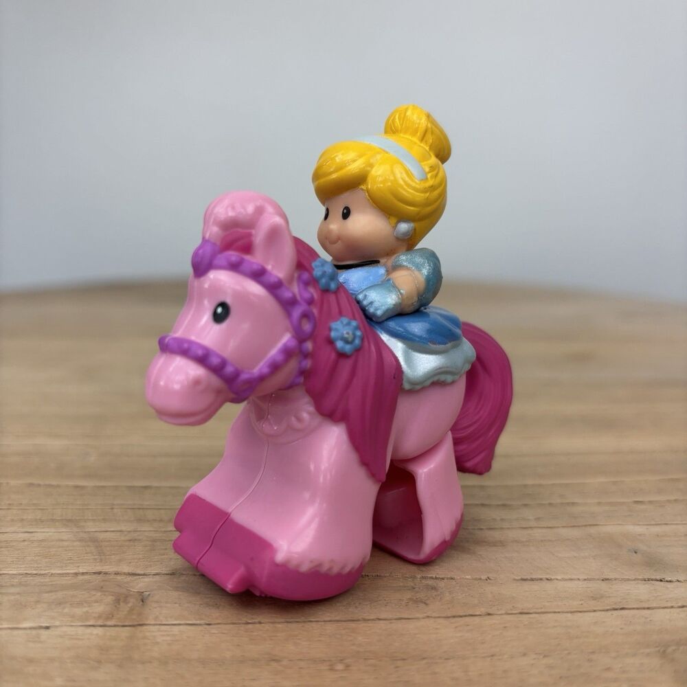 Little People Klip Klop Disney Princess Cinderella Horse Pink RARE Fisher Price - Picture 2 of 14